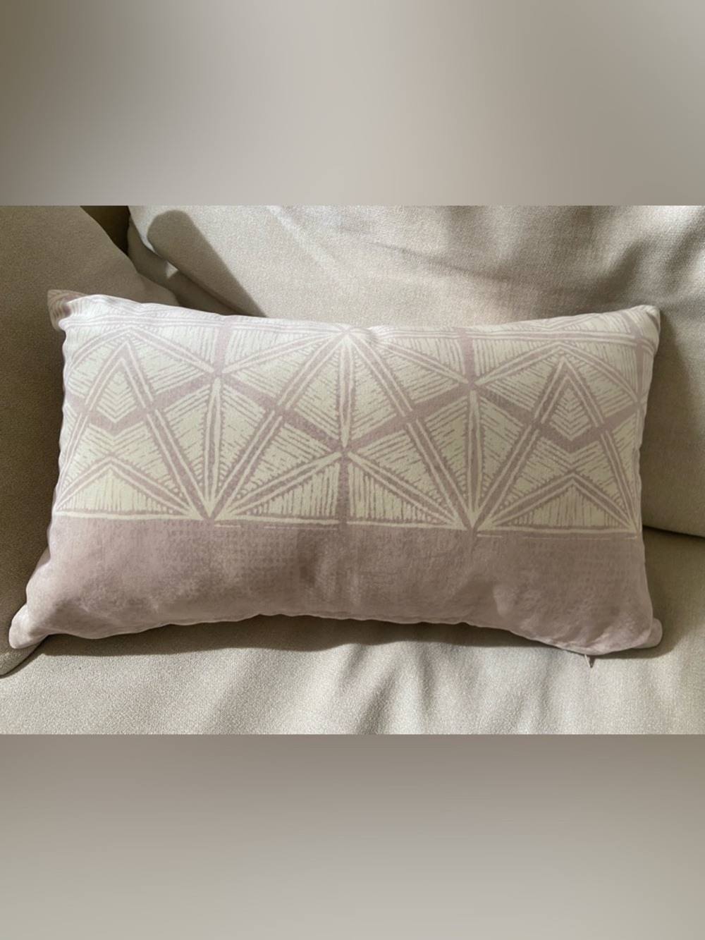 Geometric Pillow in Soft Blush and Cream